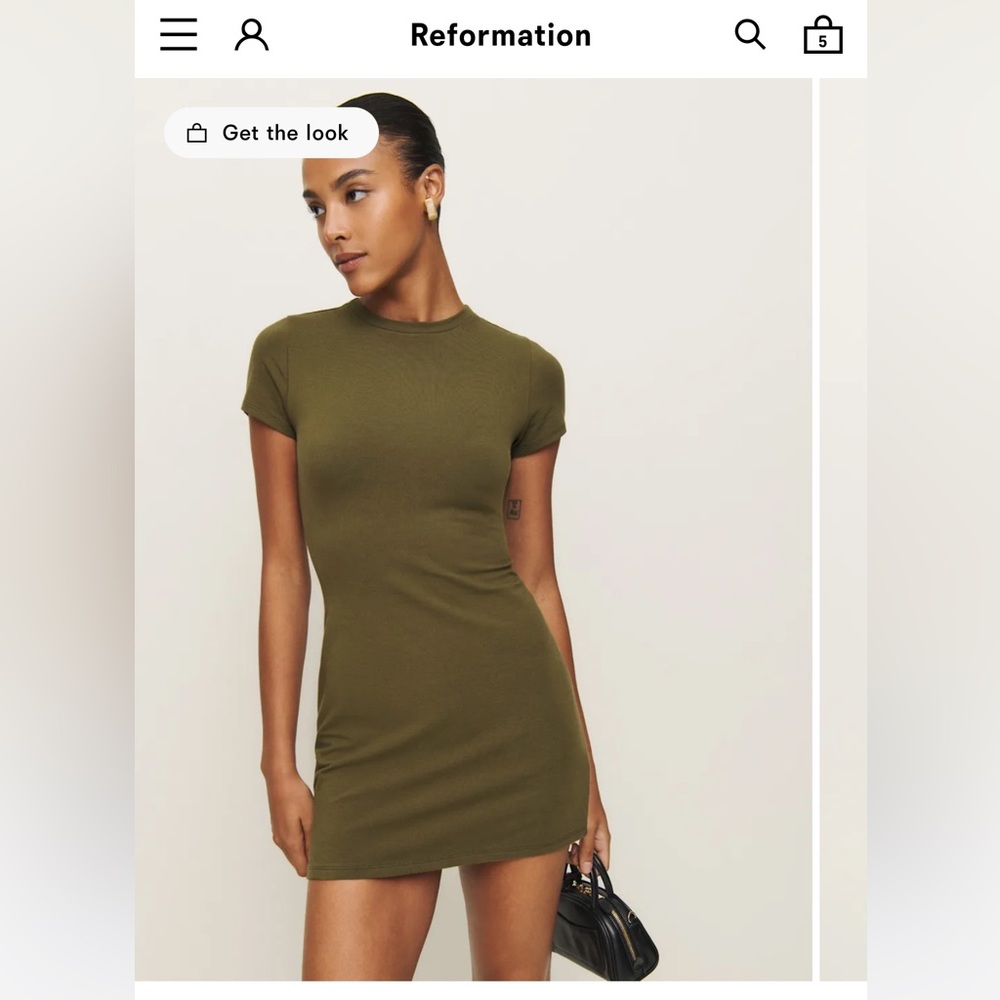 Reformation Nadia Knit Dress Green - Size S